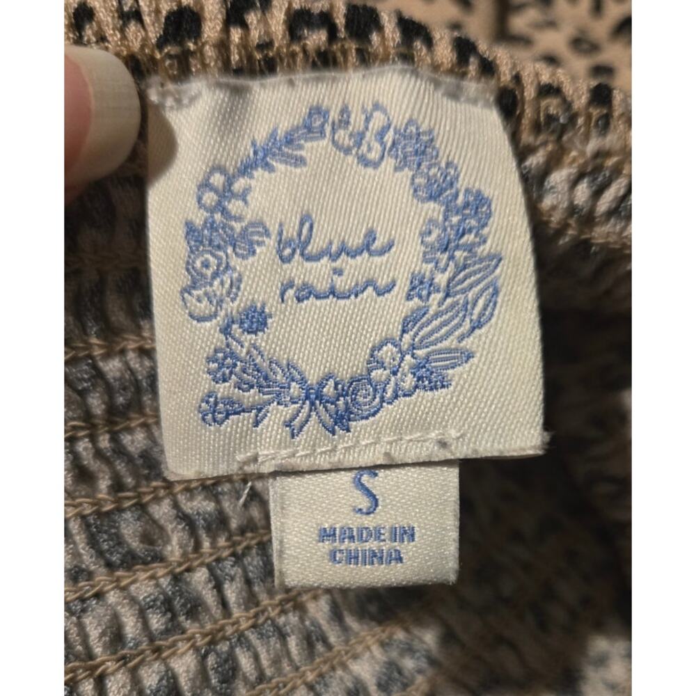 Blue Rain cheetah print romper with pockets, size small - Picture 3 of 5